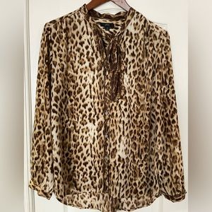 J. Crew leopard print blouse